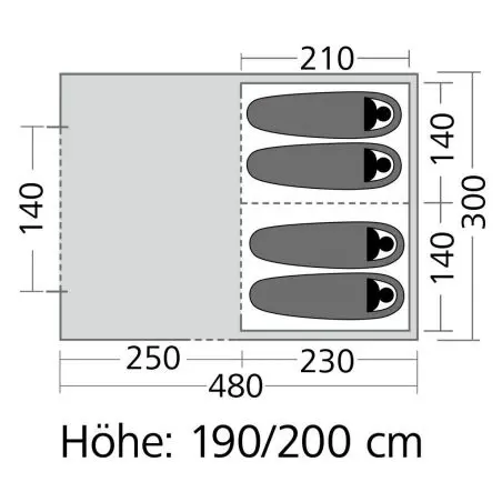 Tunelový stan Vespucci - 480 x 300 x 200 cm
