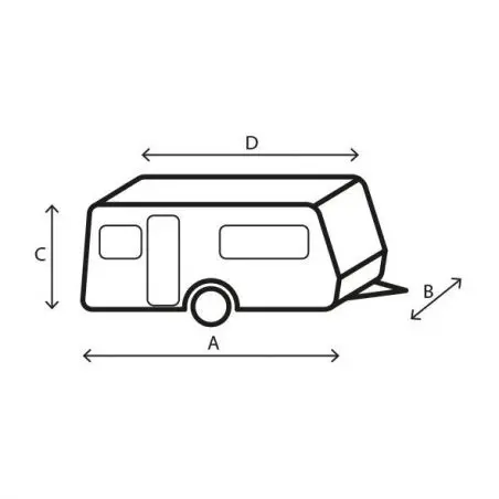 Kryt karavanu 12M, 400-450 x 240 x 220 cm