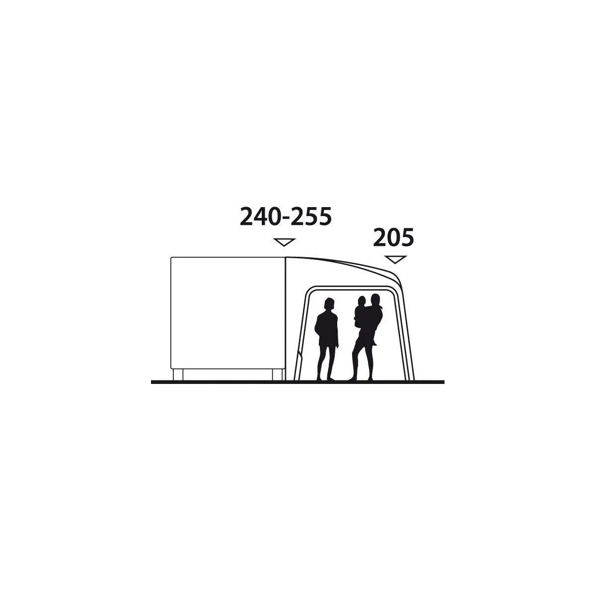Čiastočný stan Pebble - 360 x 250 x 255 cm