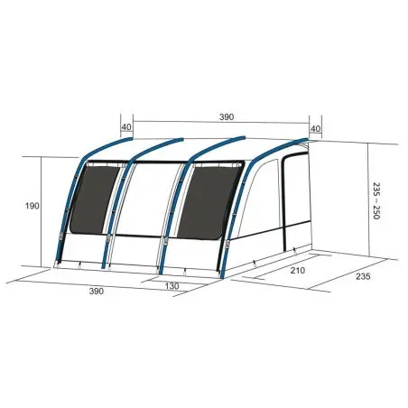 Részsátor Gemini Pro 390 - csatlakozási magasság 235 - 250 cm