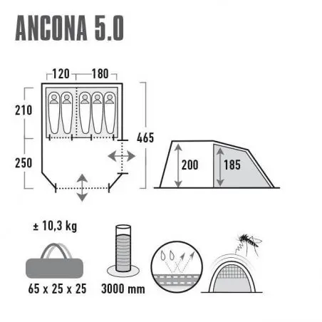 Alagút sátor Ancona - 320 x 200 x 465 cm