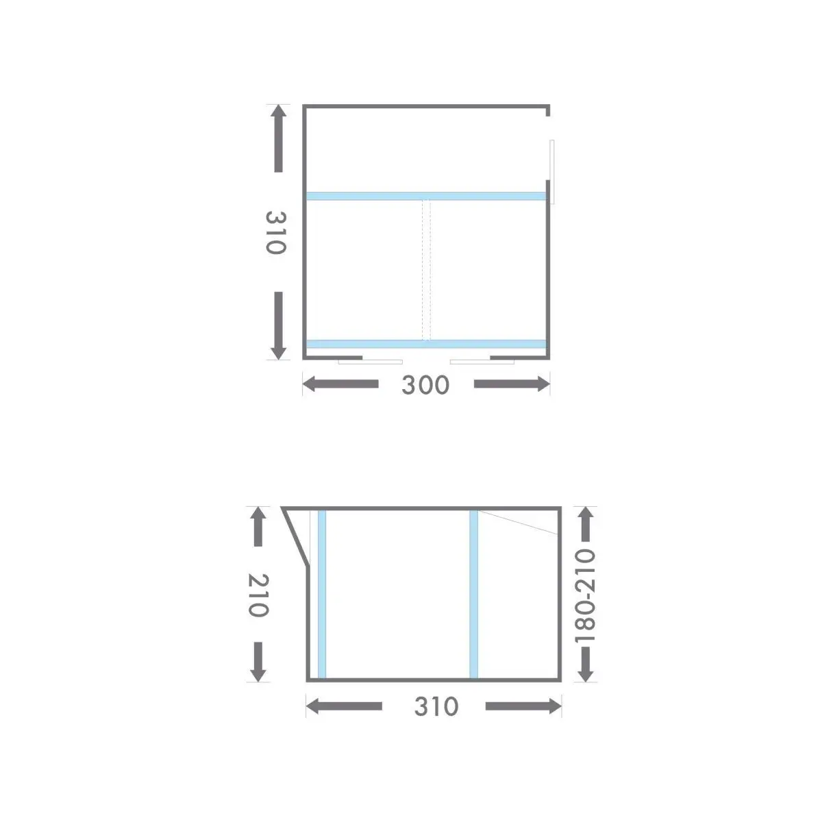 Aquarius Pro 300 busz napellenző - rögzítési magasság 180-210 cm