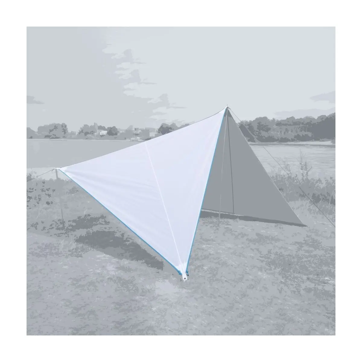 Copertina Zip Canvas Caraibe - alb