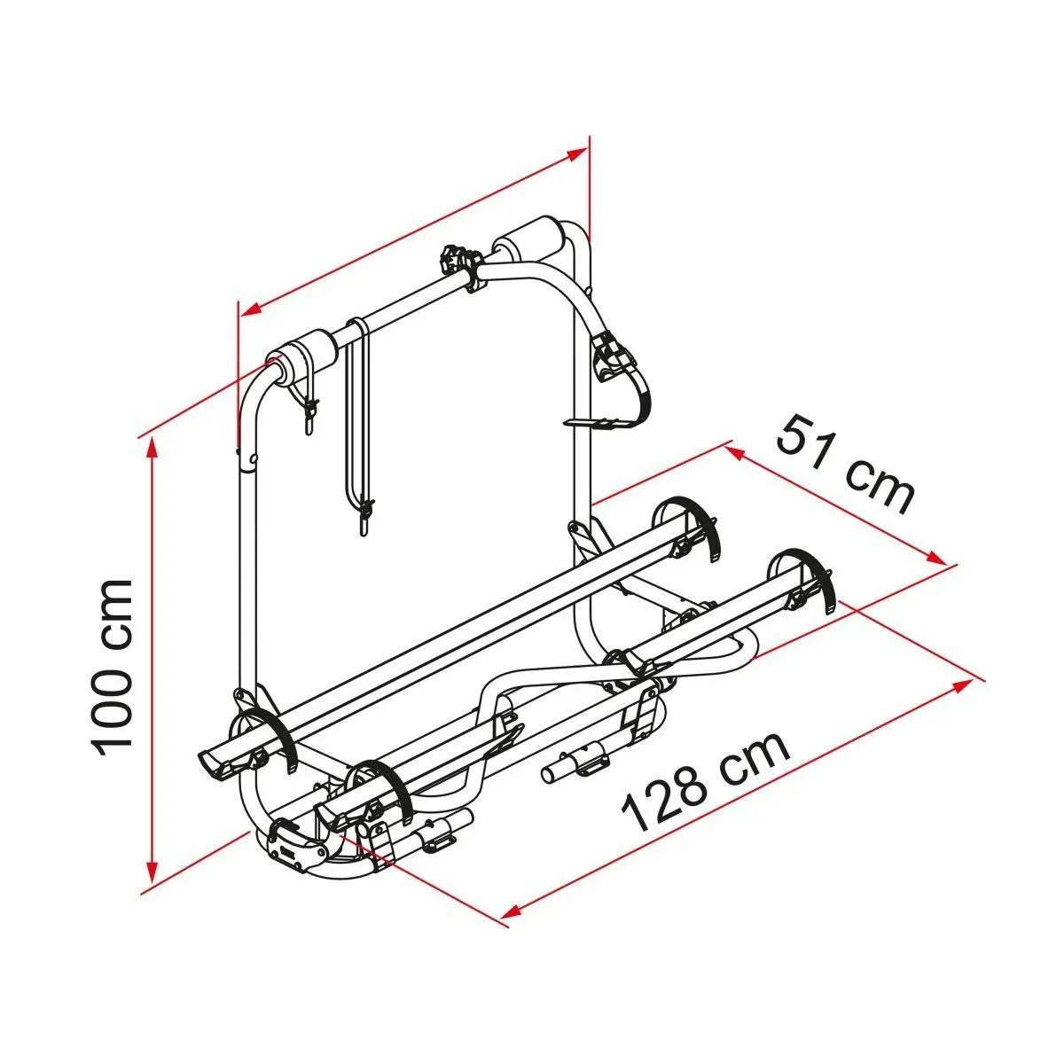 Suport bară Carry-Bike Caravan XL A Pro - negru