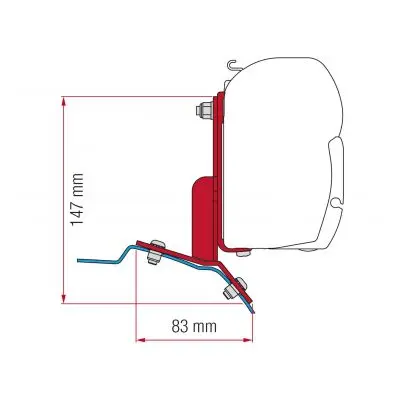 Súprava Ford Custom - Adaptér markízy F45 (bez vysokej strechy)
