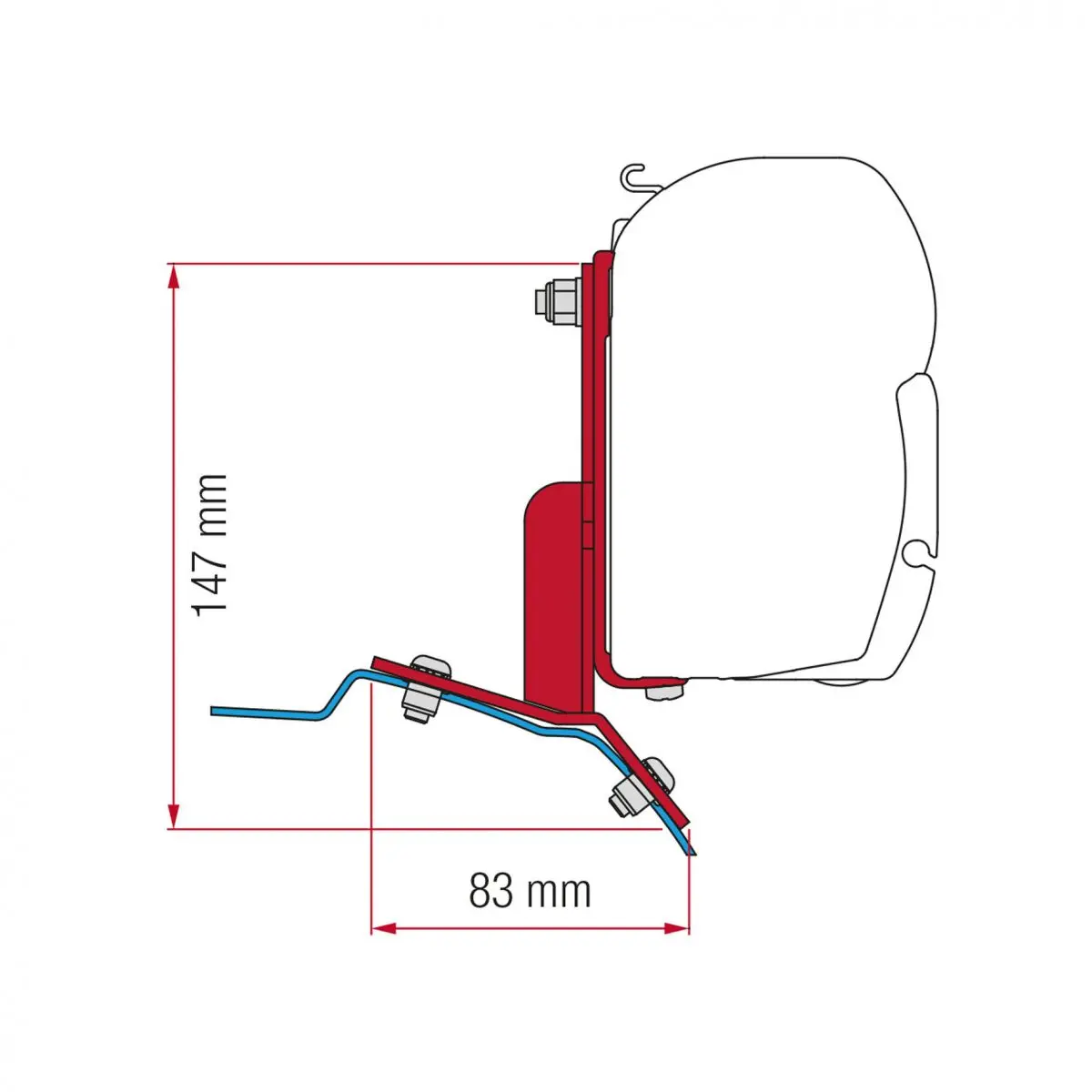 Ford Custom készlet - F45 napellenző adapter (magas tető nélkül)
