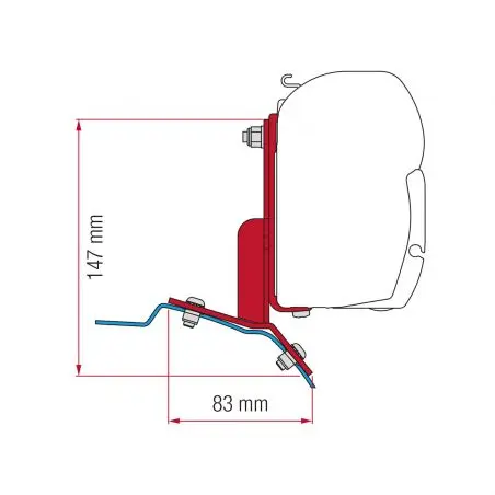 Súprava Ford Custom - Adaptér markízy F45 (bez vysokej strechy)