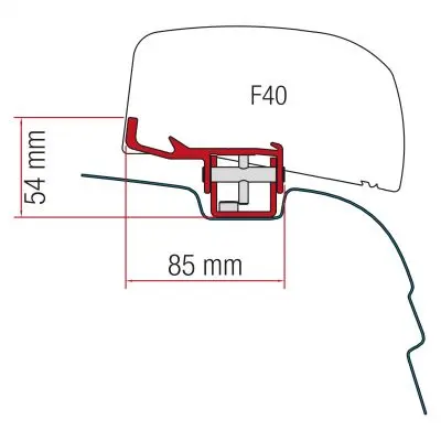 Kit F40van VW T5/T6 - Adaptér na markízu F40