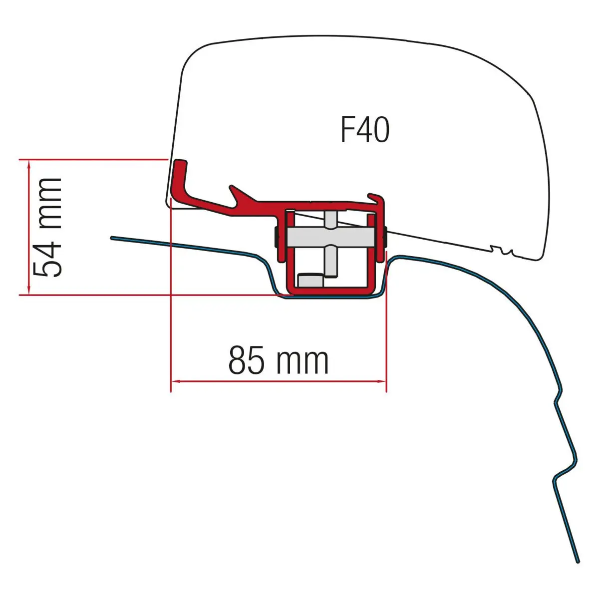 Kit F40van VW T5/T6 - adaptor copertine F40
