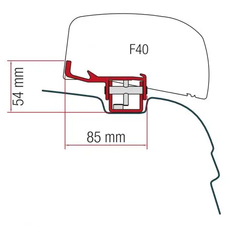 Kit F40van VW T5/T6 - adaptor copertine F40
