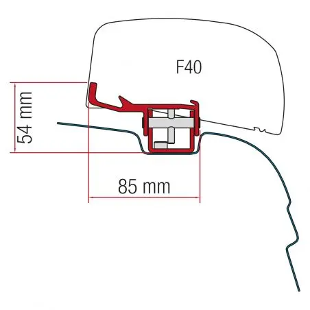 Kit F40van VW T5/T6 - Napellenző adapter F40
