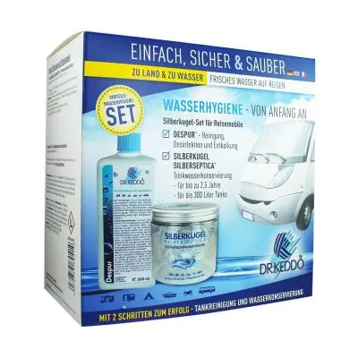 Set de cartușe pentru autocaravană argintiu - argintiu mare și Despur de 500 ml
