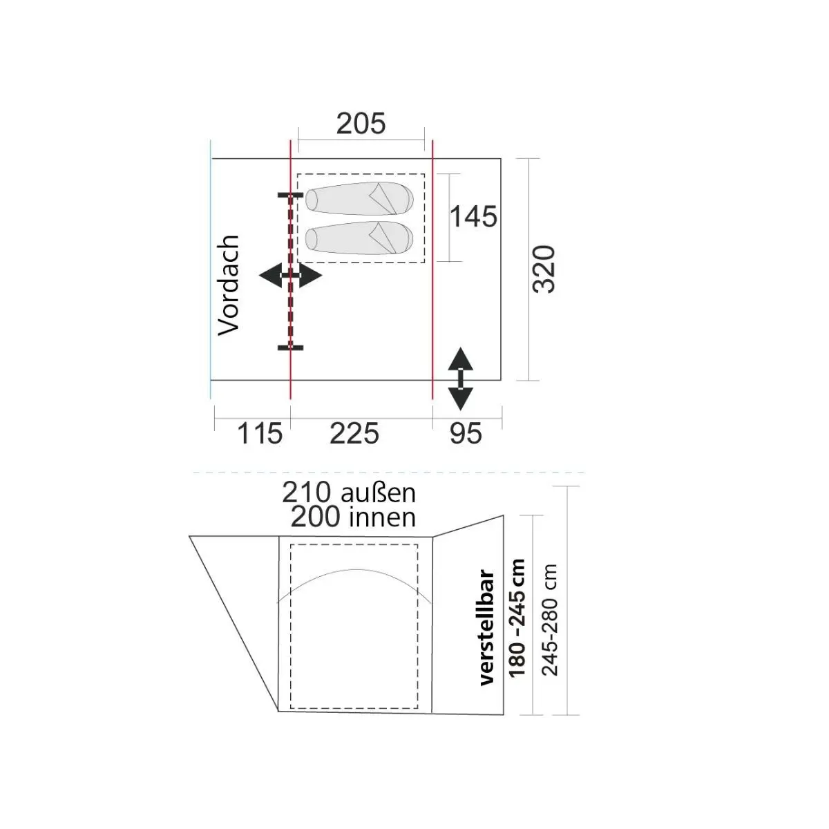Cort rezidential Aquila 320 High - inaltime racordare 245-280 cm