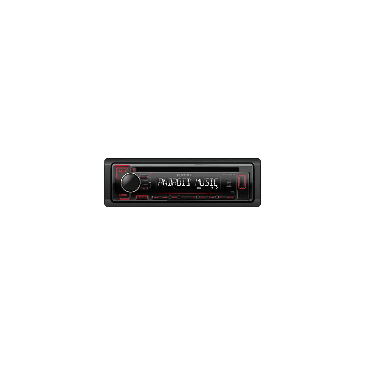 KDC120UR, Kenwood, MP3-Tuner red USB + Aux-IN