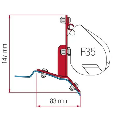 Súprava Ford Custom - adaptér pre markízu F35 (bez vysokej strechy)