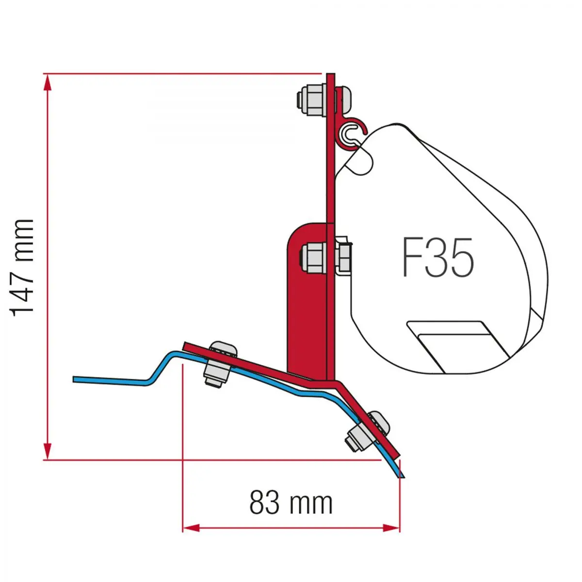 Kit personalizat Ford - Adaptor pentru copertine F35 (fără acoperiș înalt)