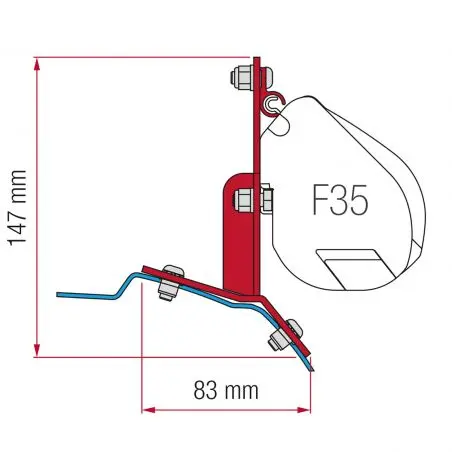 Kit personalizat Ford - Adaptor pentru copertine F35 (fără acoperiș înalt)
