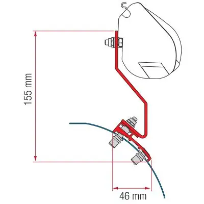 Kit VW Caddy Maxi Lift Roof - napellenző konzol F35