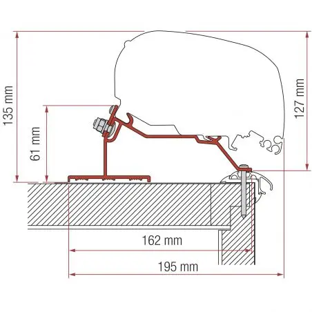 Adaptor Caravan Roof 550 - Adaptor copertina F80
