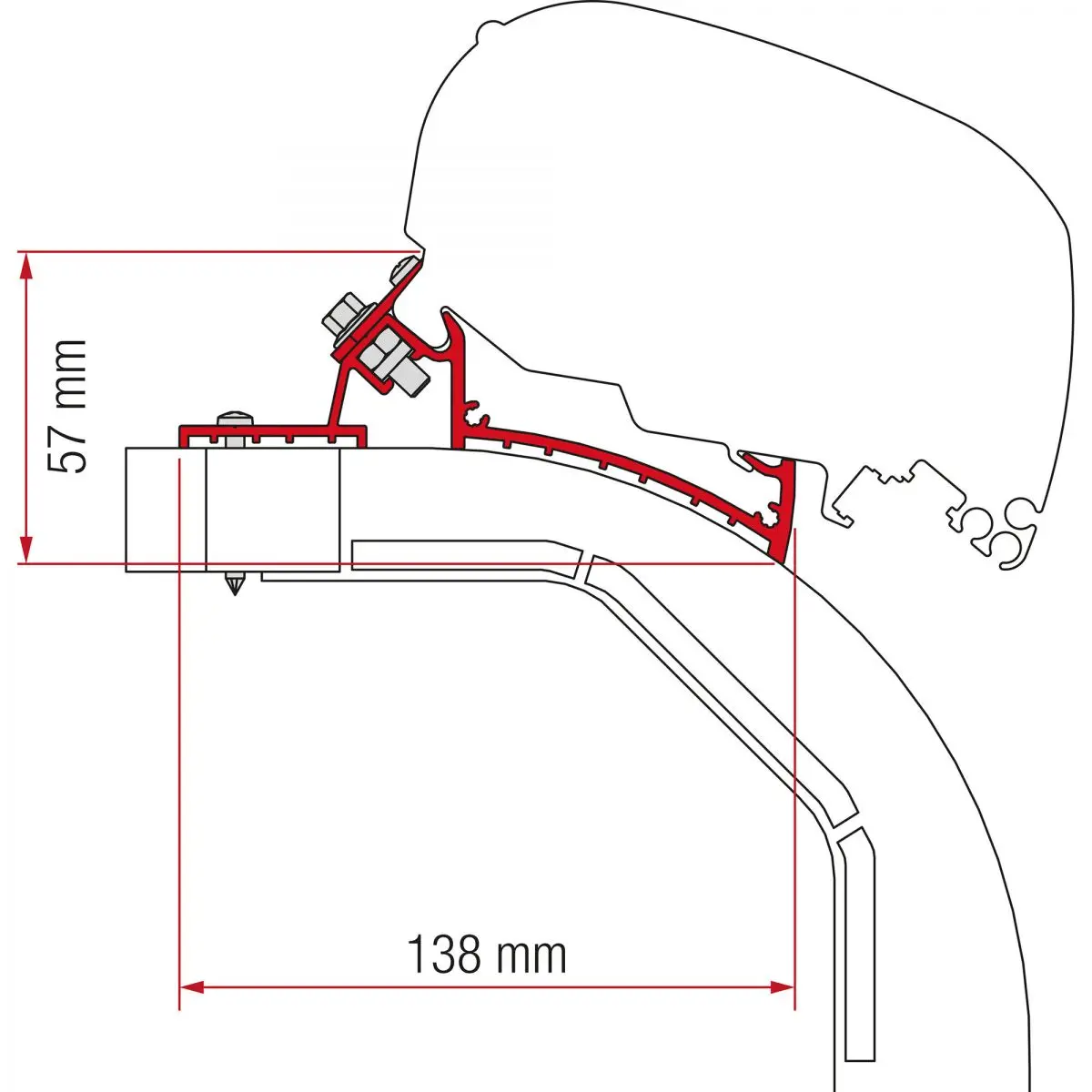 Súprava Arca, Mobilvetta, K-Yacht - Adaptér pre markízu F80/65