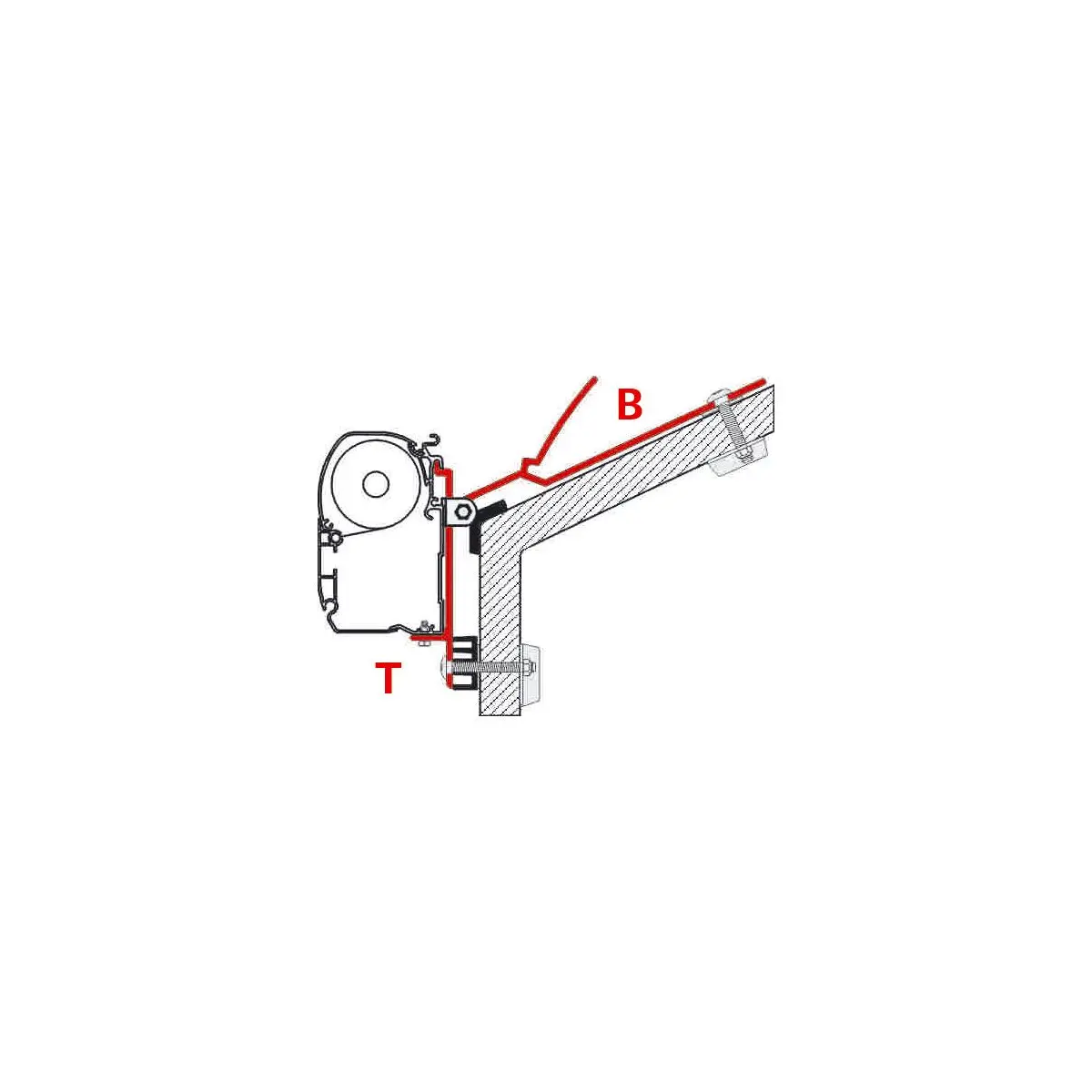 Adaptor universal pentru copertine de acoperiș - adaptor T
