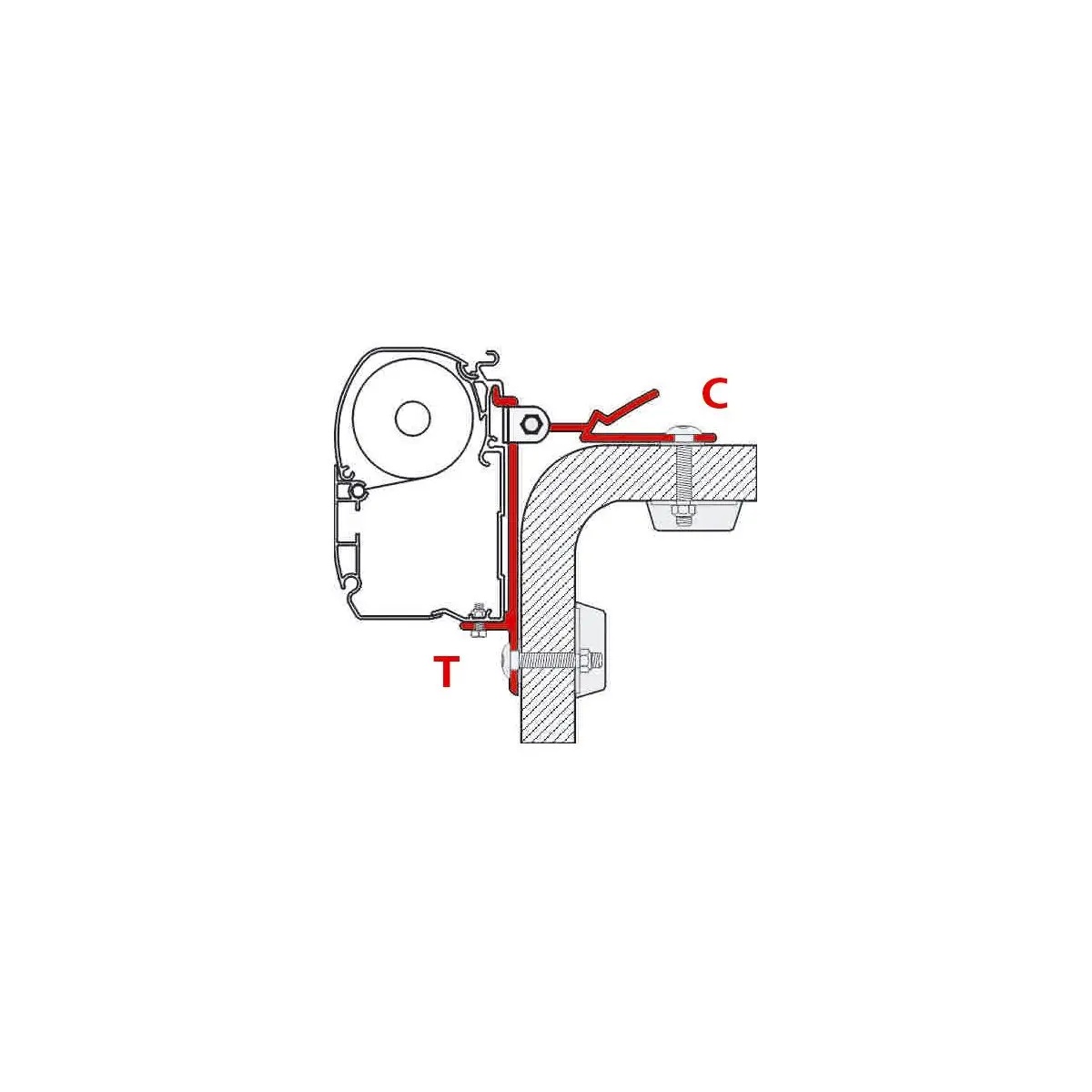 Univerzális adapter tető napellenzők - T-adapter