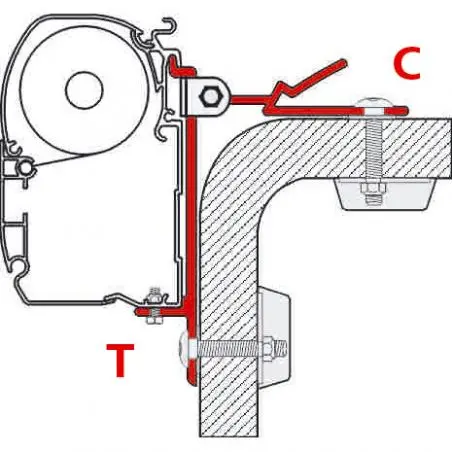 Univerzális adapter tető napellenzők - T-adapter