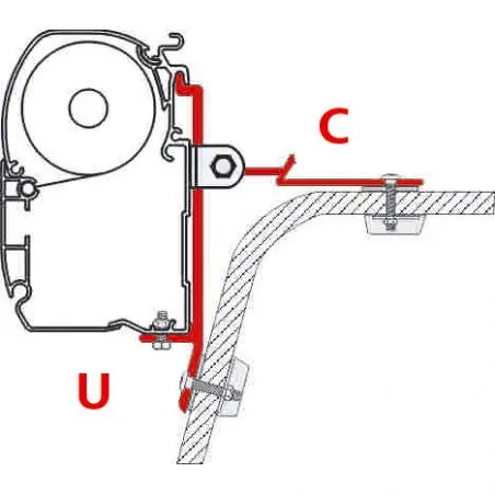 Adaptor universal pentru copertine de acoperiș - adaptor în U