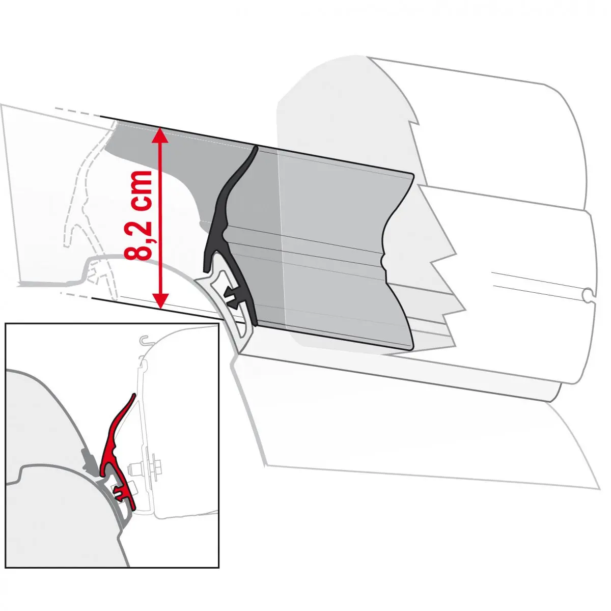 Rain Guard tömítőszalag - T5/T6 California F35 Pro, F45 S