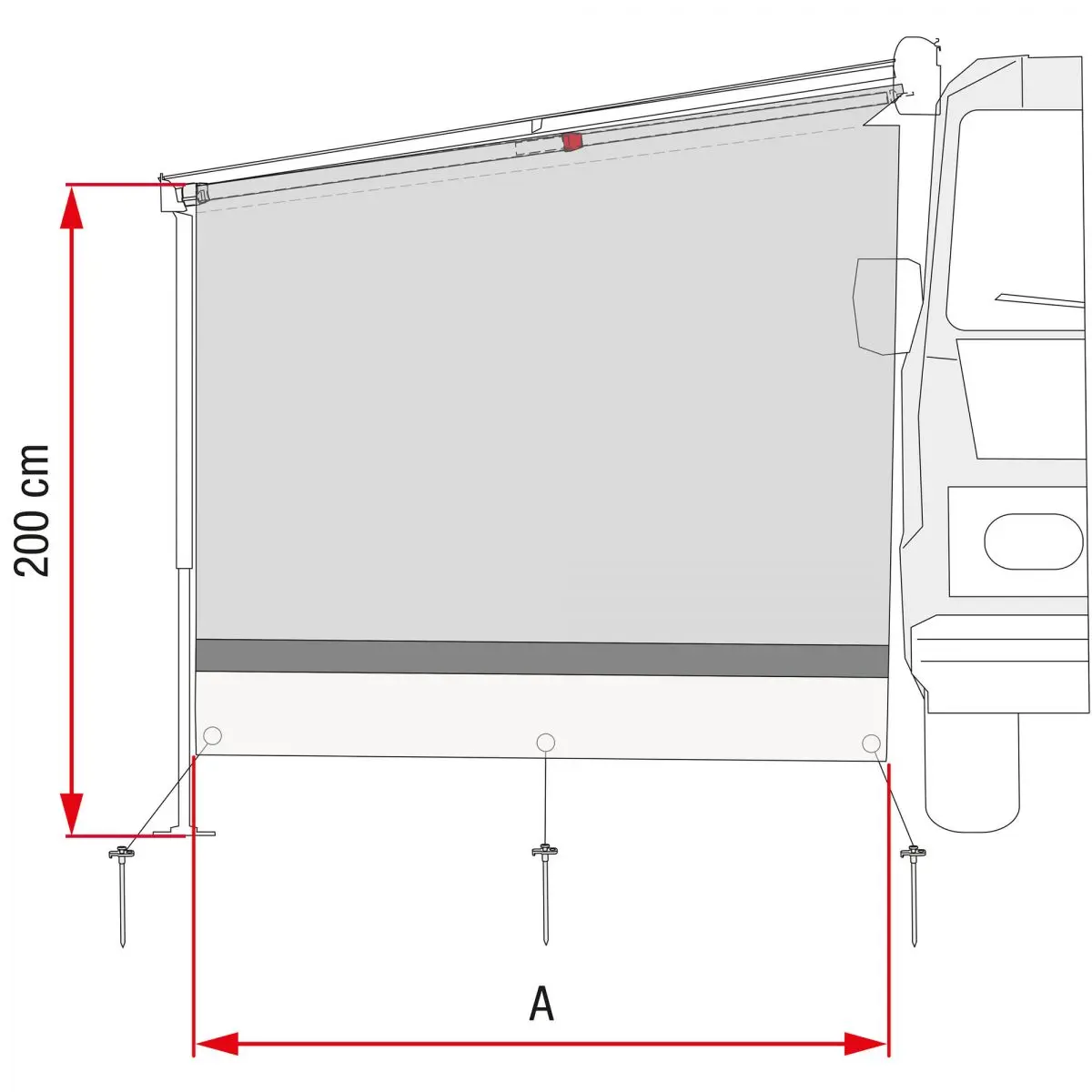 Oldalsó panel Sun View Side F80 L - kihúzható 275