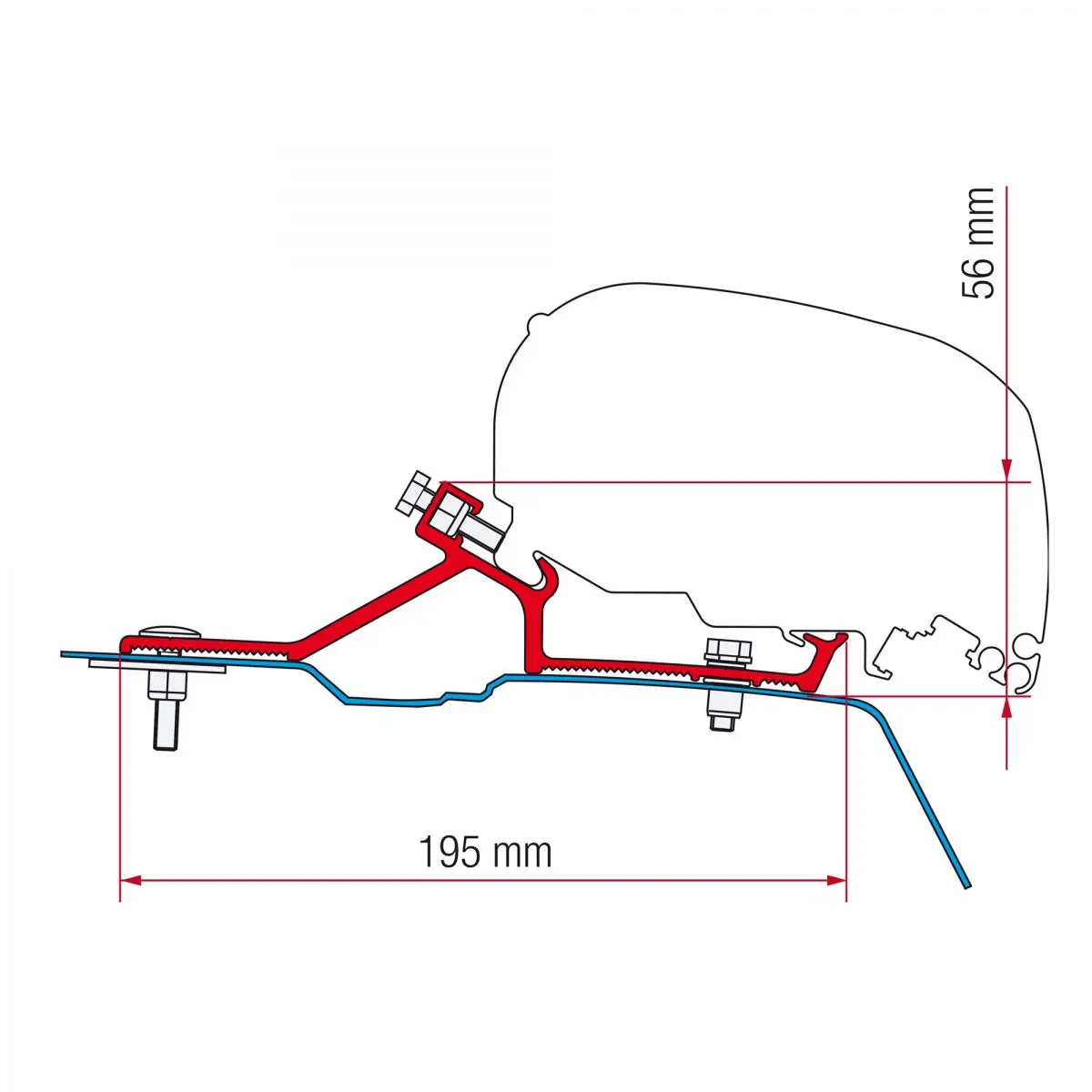 Kit Renault Master H2 - Adaptor pentru copertina F80/65