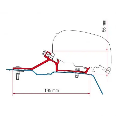 Kit Renault Master H2 - Adaptor pentru copertina F80/65