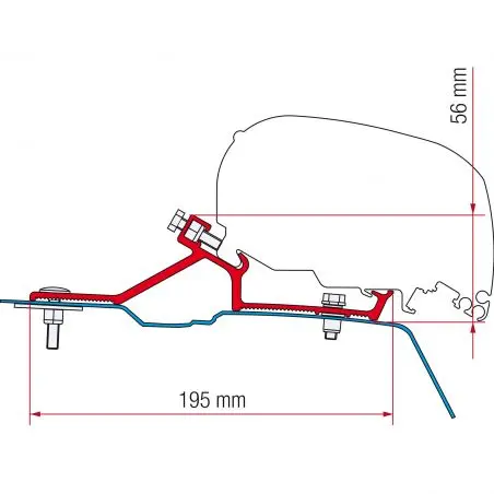Kit Renault Master H2 - Adaptor pentru copertina F80/65