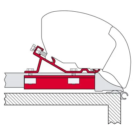 Set tije pentru fixarea rulotei - adaptor pentru copertina F80/65