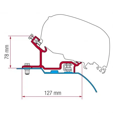 Kit Fiat Ducato H3 - Adaptor pentru copertina F80/65