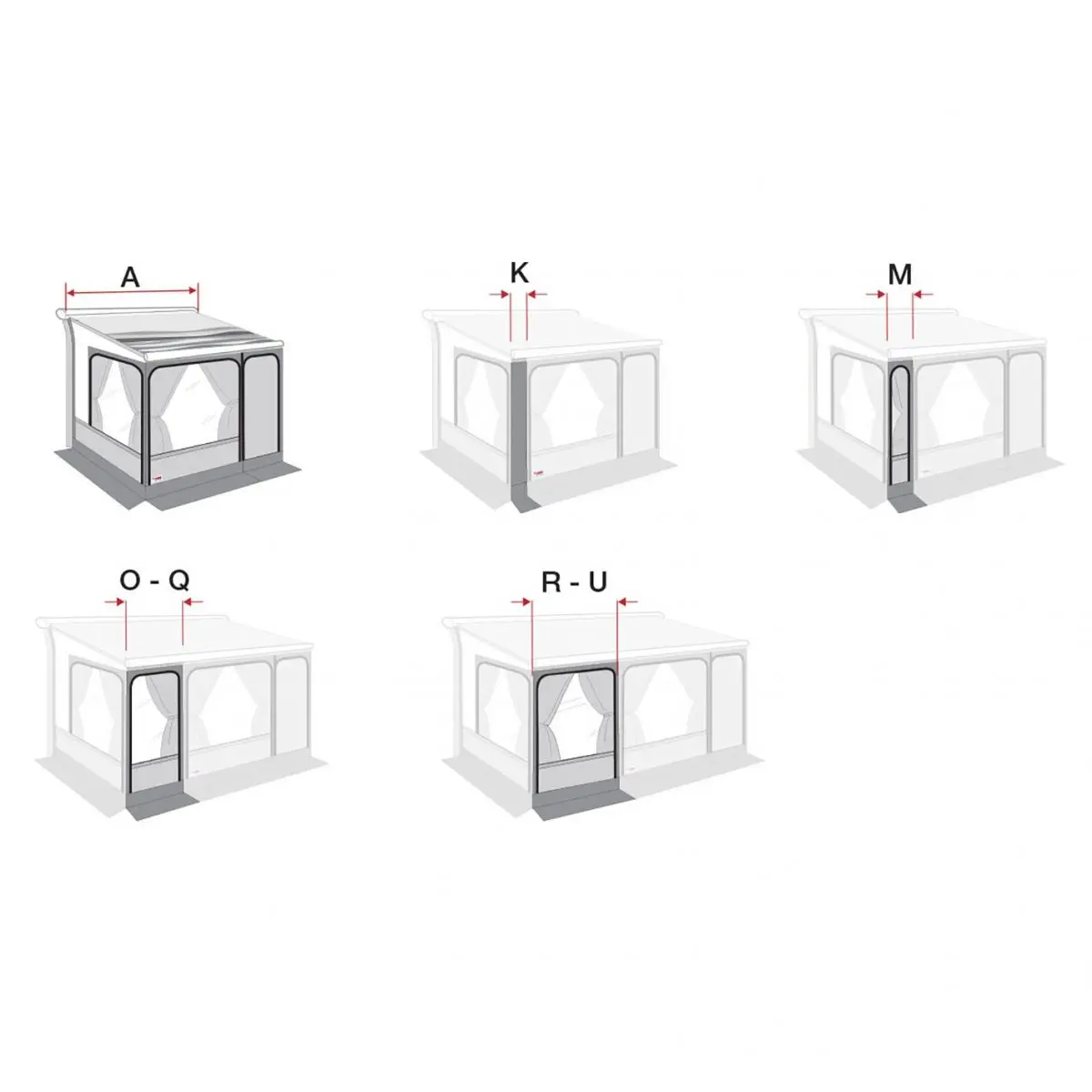 Atașare pe peretele frontal - Privacy Room CS 50 cm