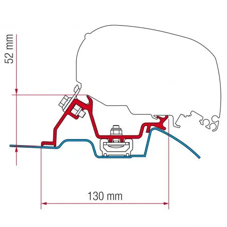 Mercedes Sprinter készlet - tetősínnel, F65 adapterrel