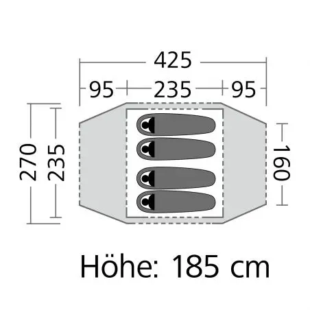 Kupolový stan Odyssey 4 - 425 x 185 x 270 cm