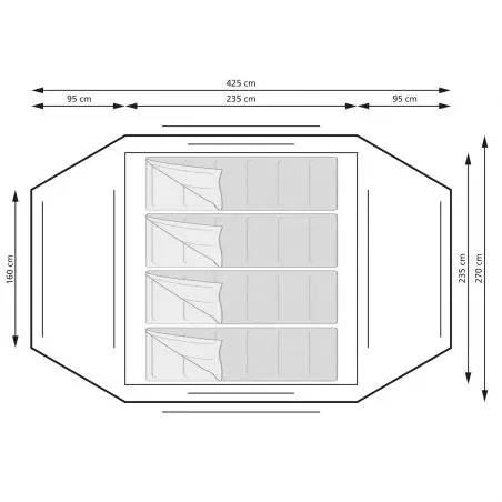 Kupolový stan Odyssey 4 - 425 x 185 x 270 cm
