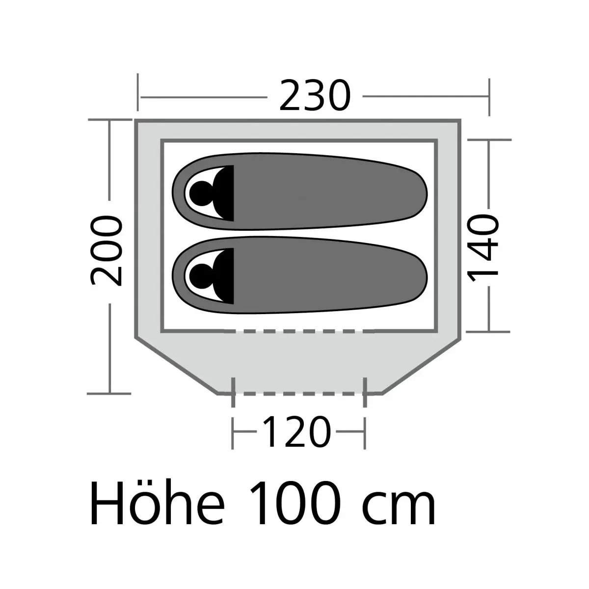 Pop-Up-Zelt Spring - 230 x 100 x 200 cm
