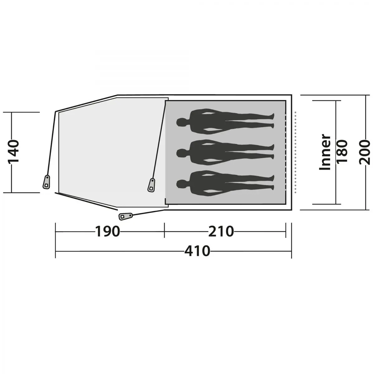 Alagút sátor Spirit 300 - 200 x 120 x 410 cm