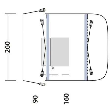 Furgon napellenző Newburg 160 Air - 260 x 210 x 160 cm