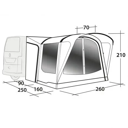 Furgon napellenző Newburg 160 - 260 x 210 x 160 cm