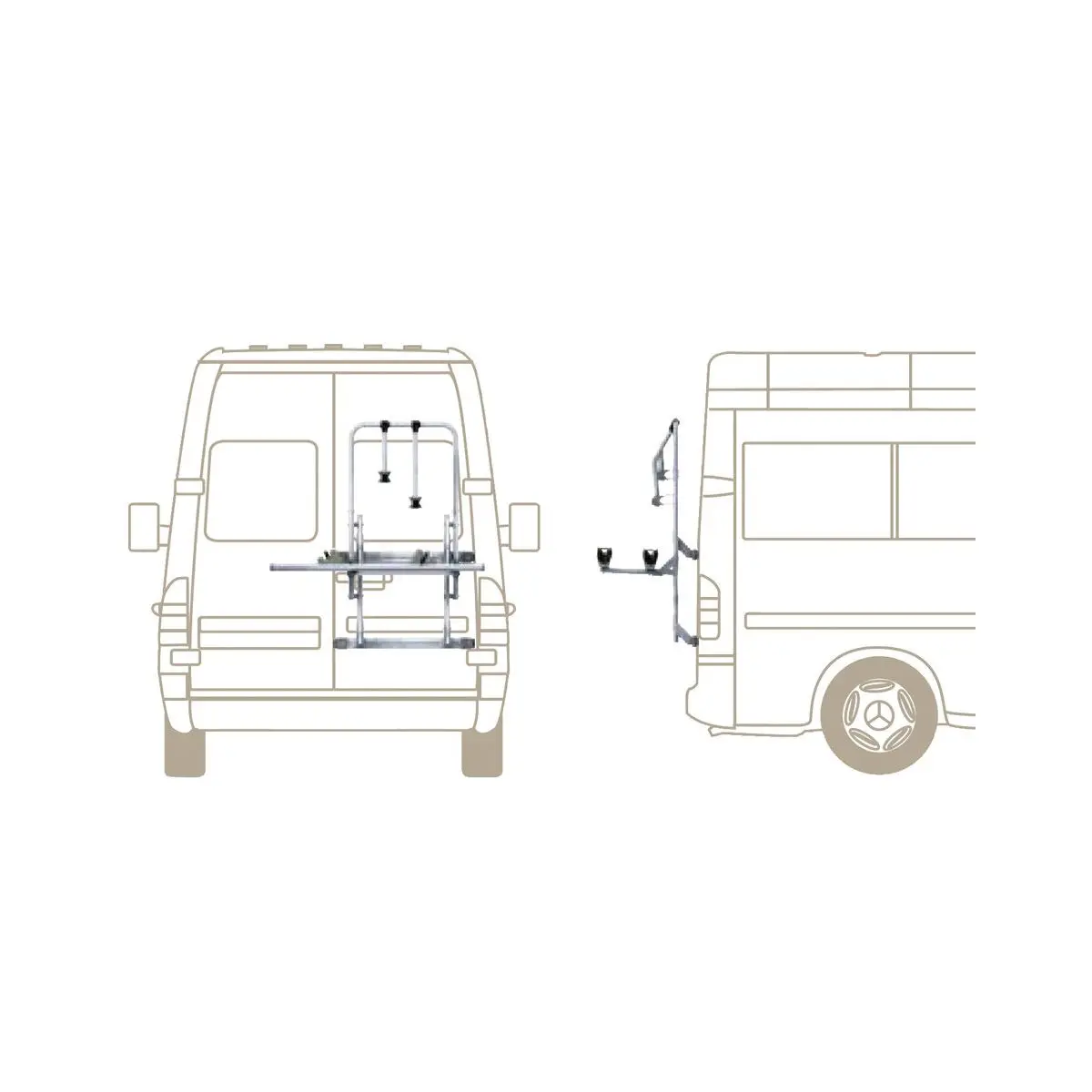 EuroCarry kerékpártartó - Mercedes Sprinter, VW LT 2, Ducato 230/244