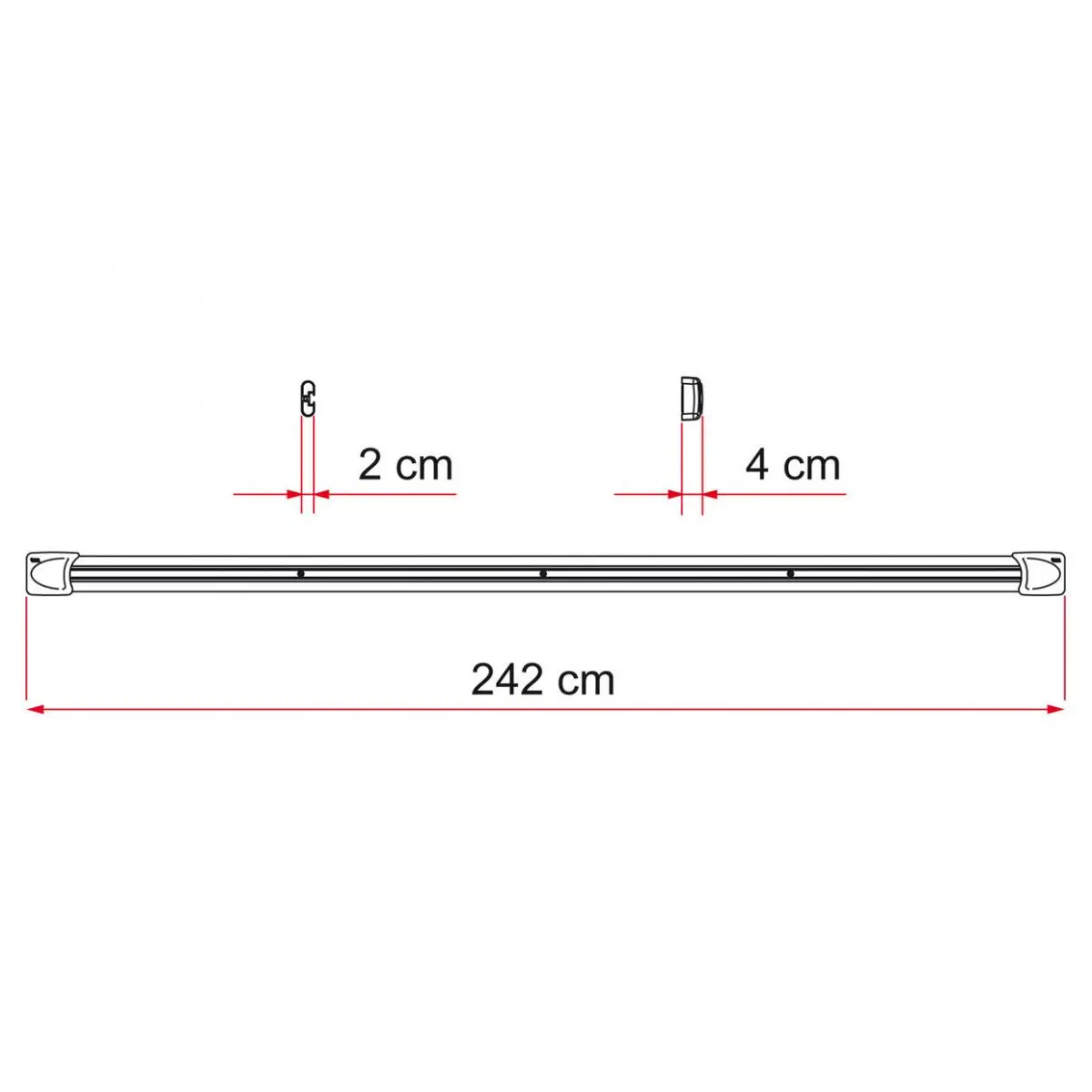 Sina de fixare CB - 2 bucati de 240 cm