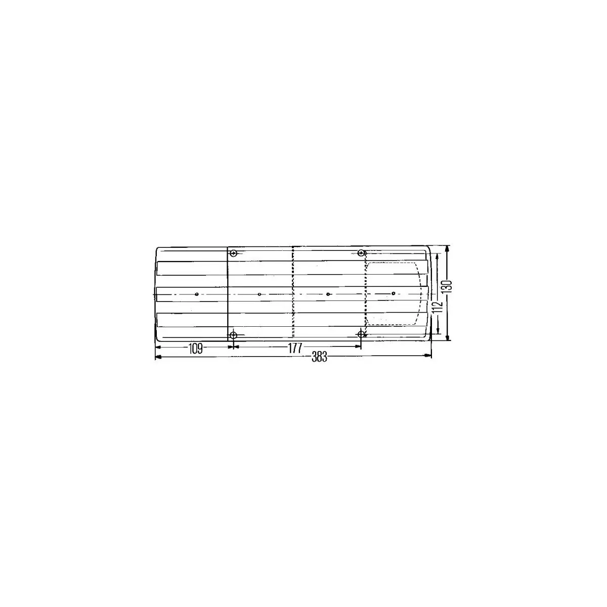 Zadné svetlo SBB - 380 x 130 mm