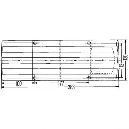 SBB hátsó lámpa - 380 x 130 mm