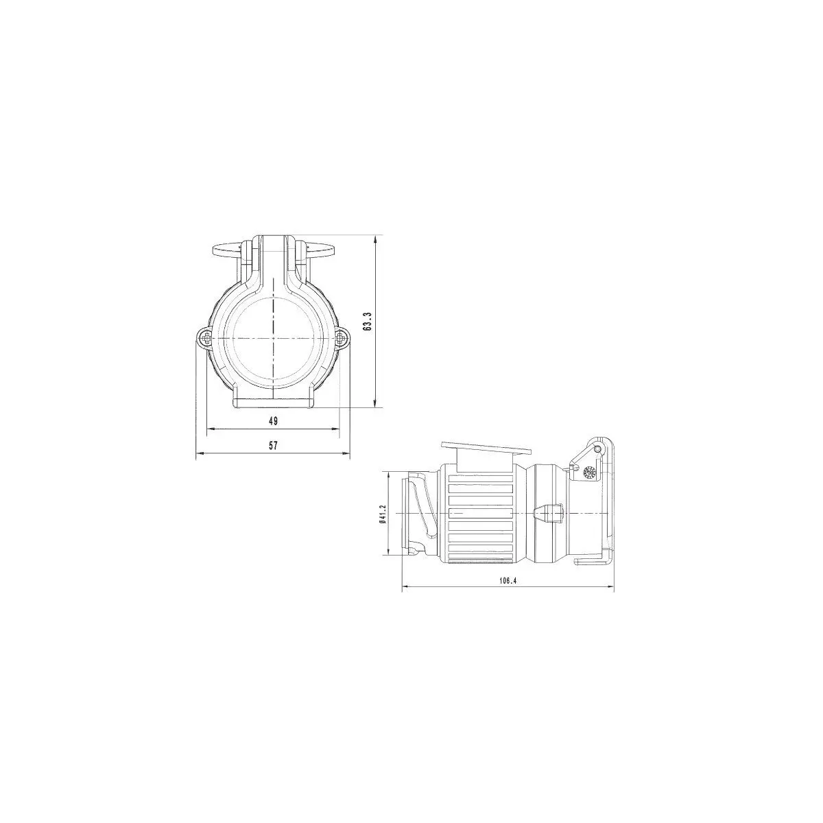 Adaptor DIN Multicon West - de la 13 pini la 13 pini