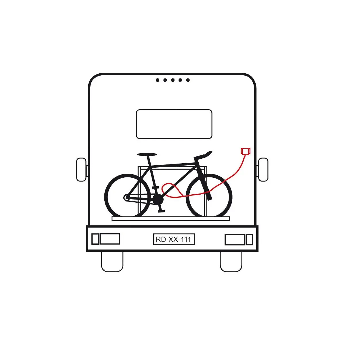 Bucla de cablu wireless 868 - XL negru 5 m pentru WiPro III