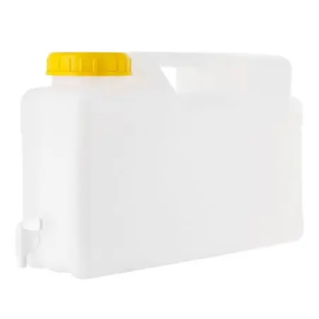 Széles szájú, helytakarékos tartály DIN 96 - 12 liter, leeresztő csappal